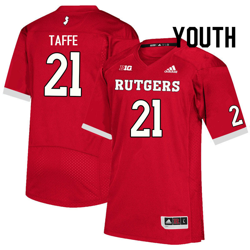 Youth #21 Adrian Taffe Rutgers Scarlet Knights College Football Jerseys Sale-Scarlet